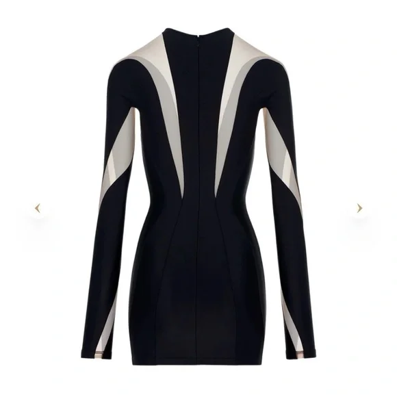 Mugler Black and White Graphic Mini Dress - Picture 2 of 5